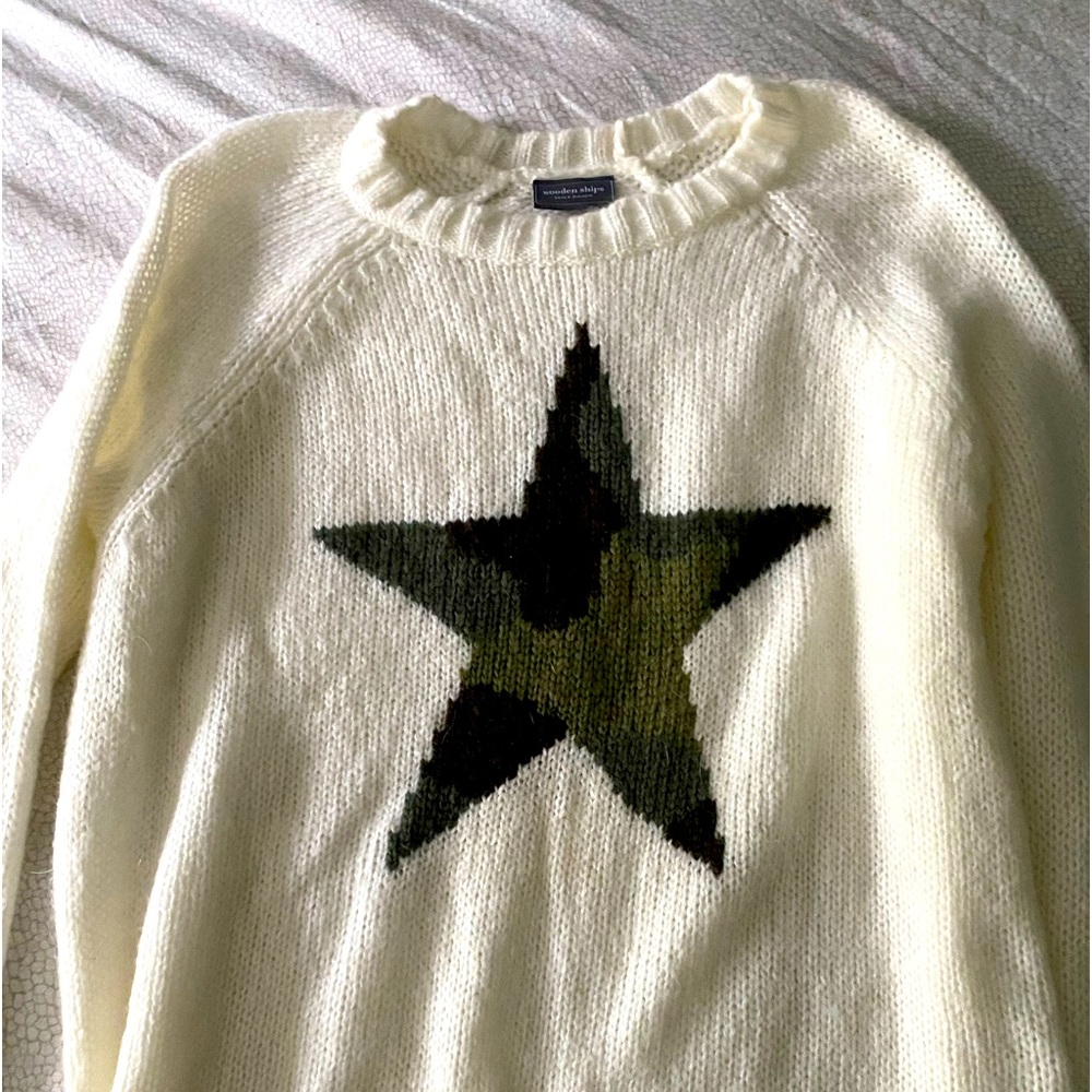 Wooden Ships camo star sweater